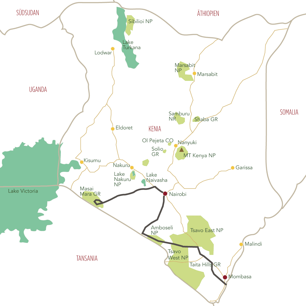 Beste Safari Kenia Karte