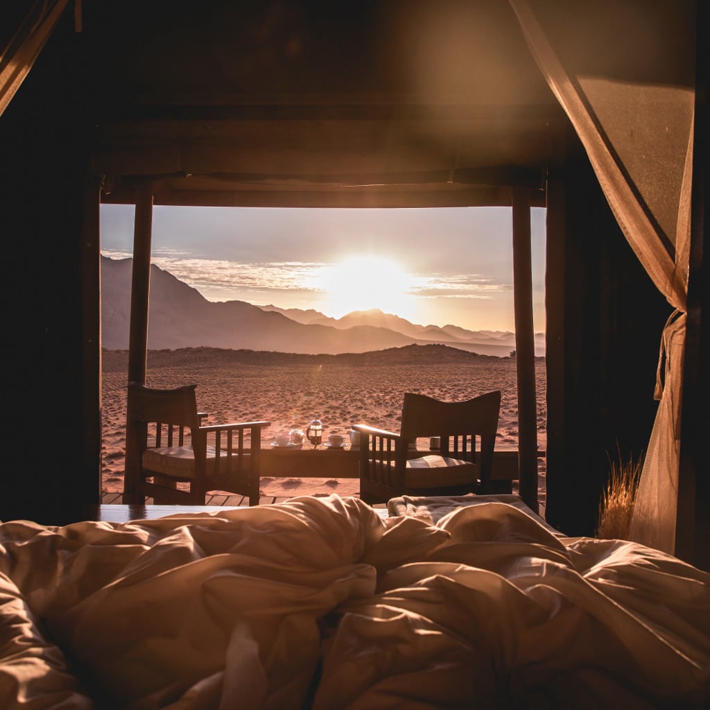 Sonnenaufgang Wolwedans Namibia Selbstfahrerreise