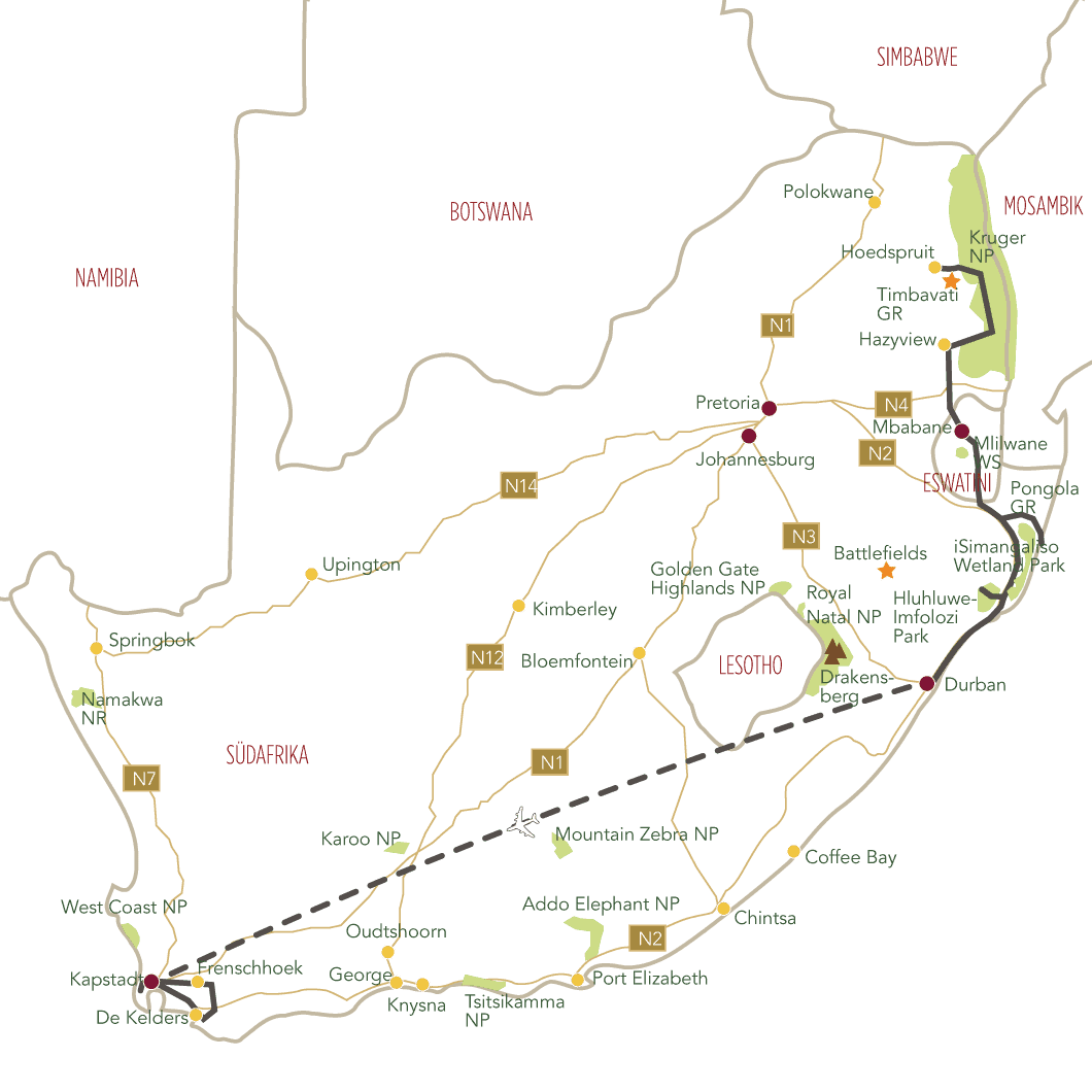 Suedafrika Highlights Komfort