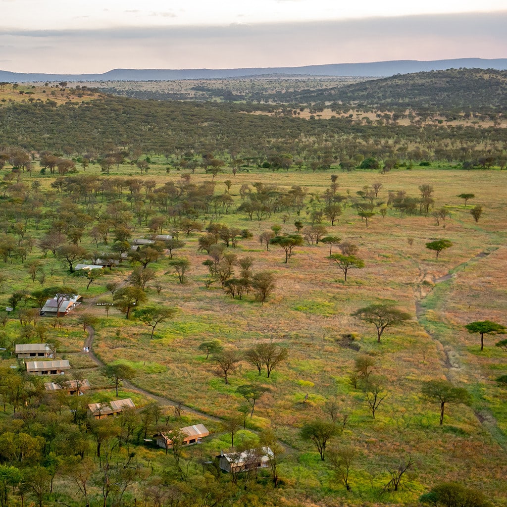 Serengeti Kati Kati Camp aus der Luft Tansania