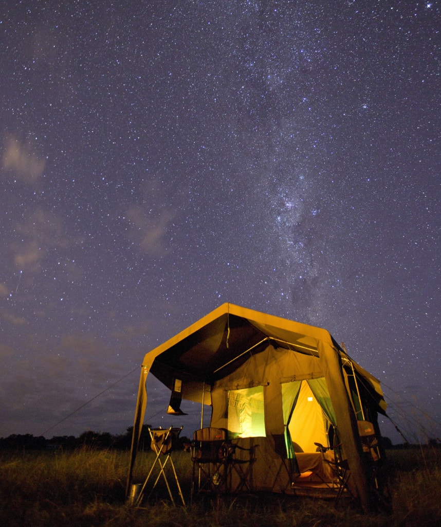 Mobiles Zeltcamp auf Campingreise in Botswana