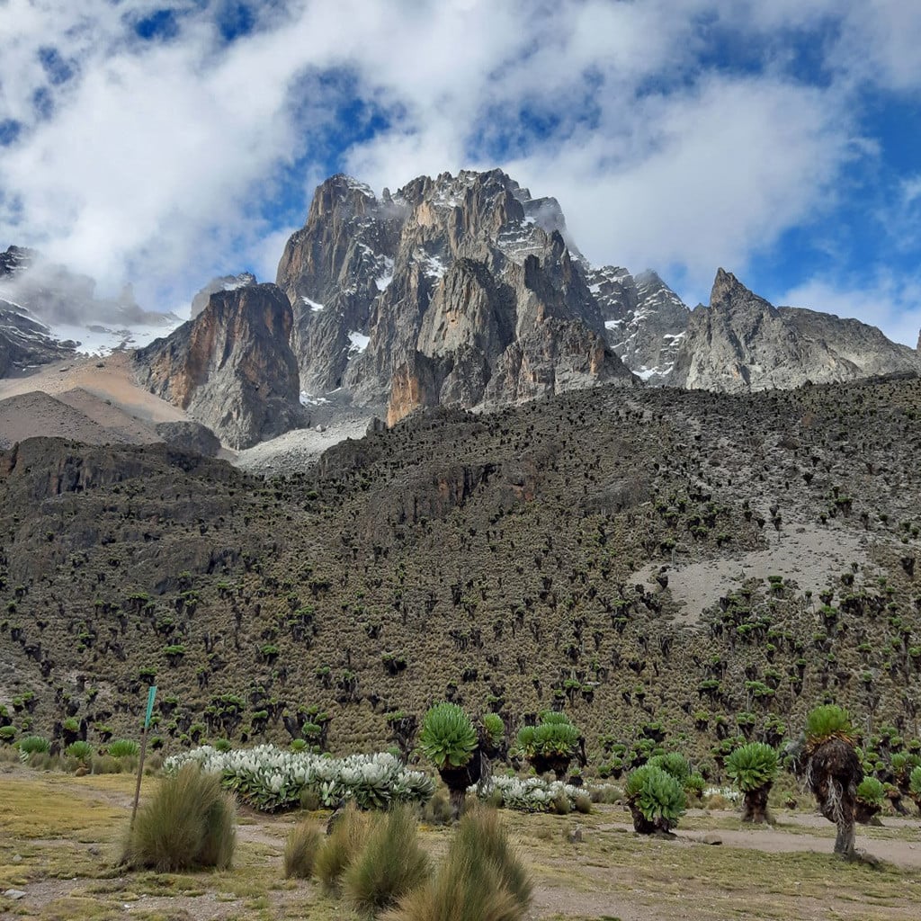 Bergpanorama beim Shipton's Camp auf der Chogoria Route