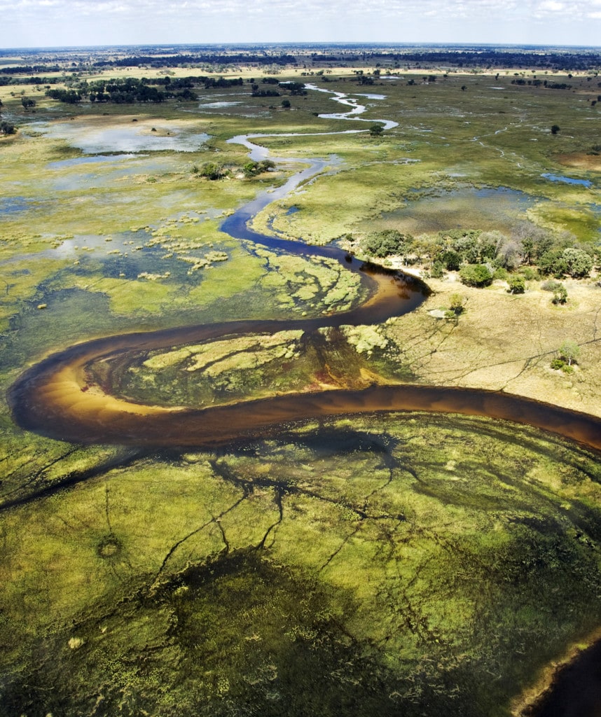 Okavango Delta in Botswana Luftperspektive