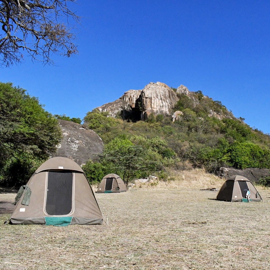 Zeltplatz in der Serengeti in Tansania