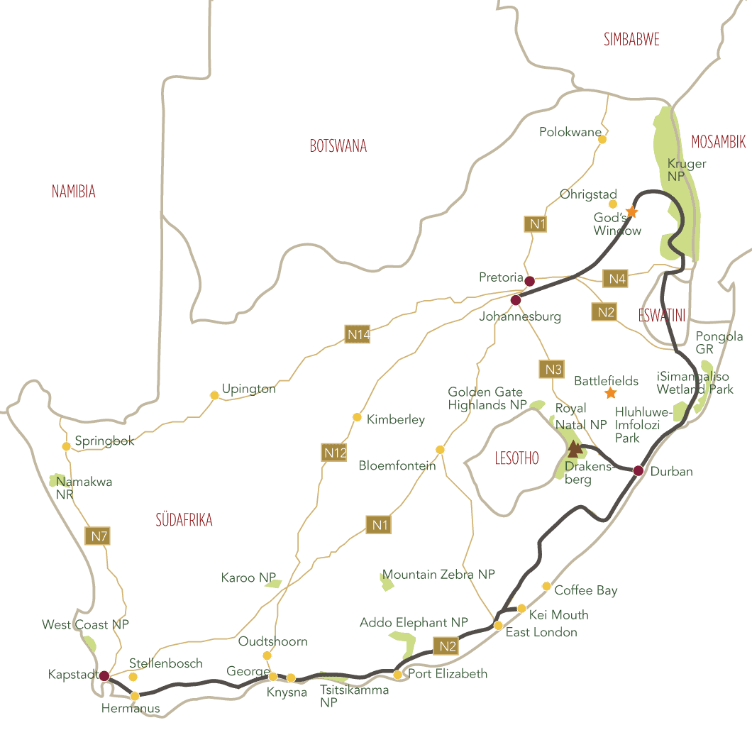 Komfortabel durch Suedafrika