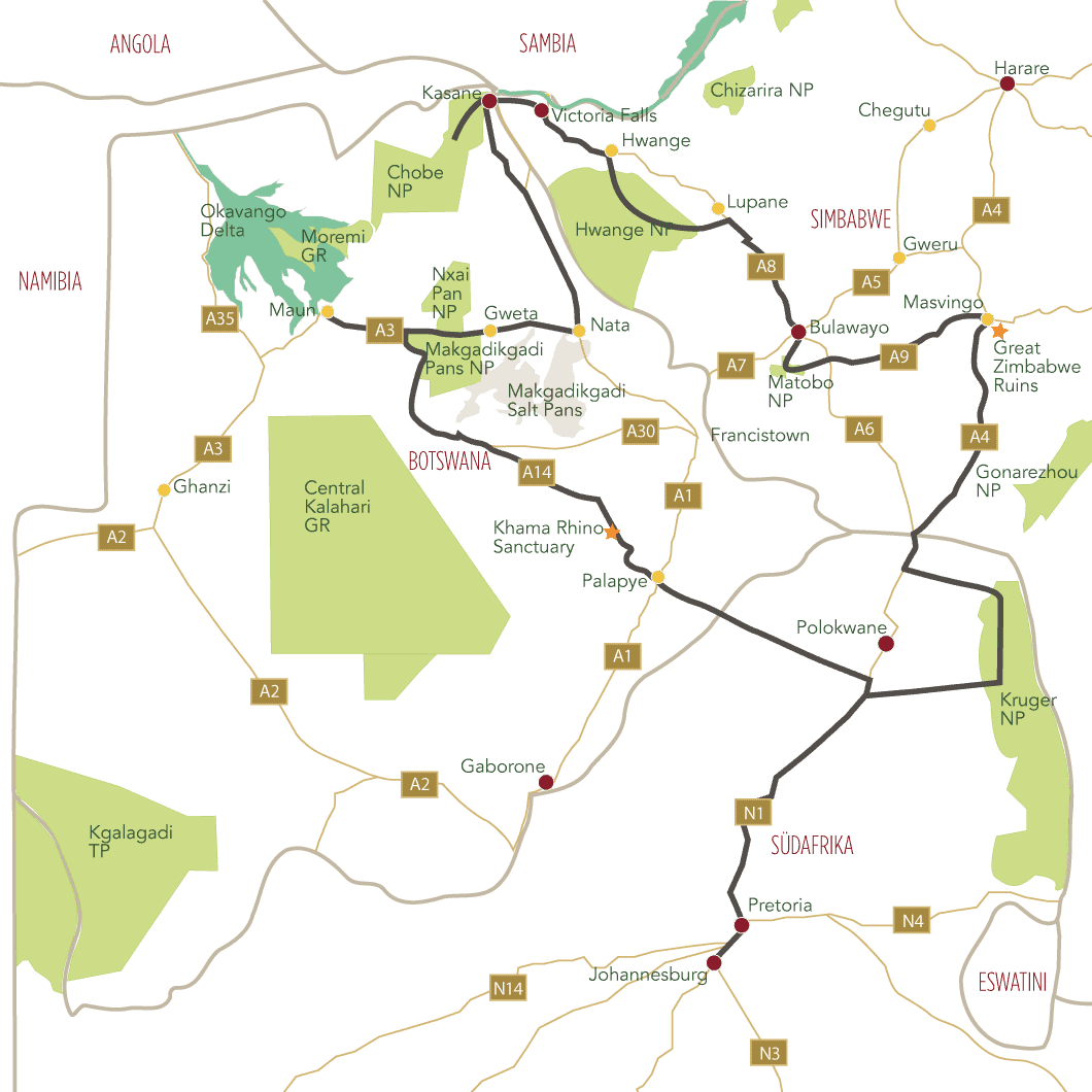 Simbabwe und Botswana Rundreise