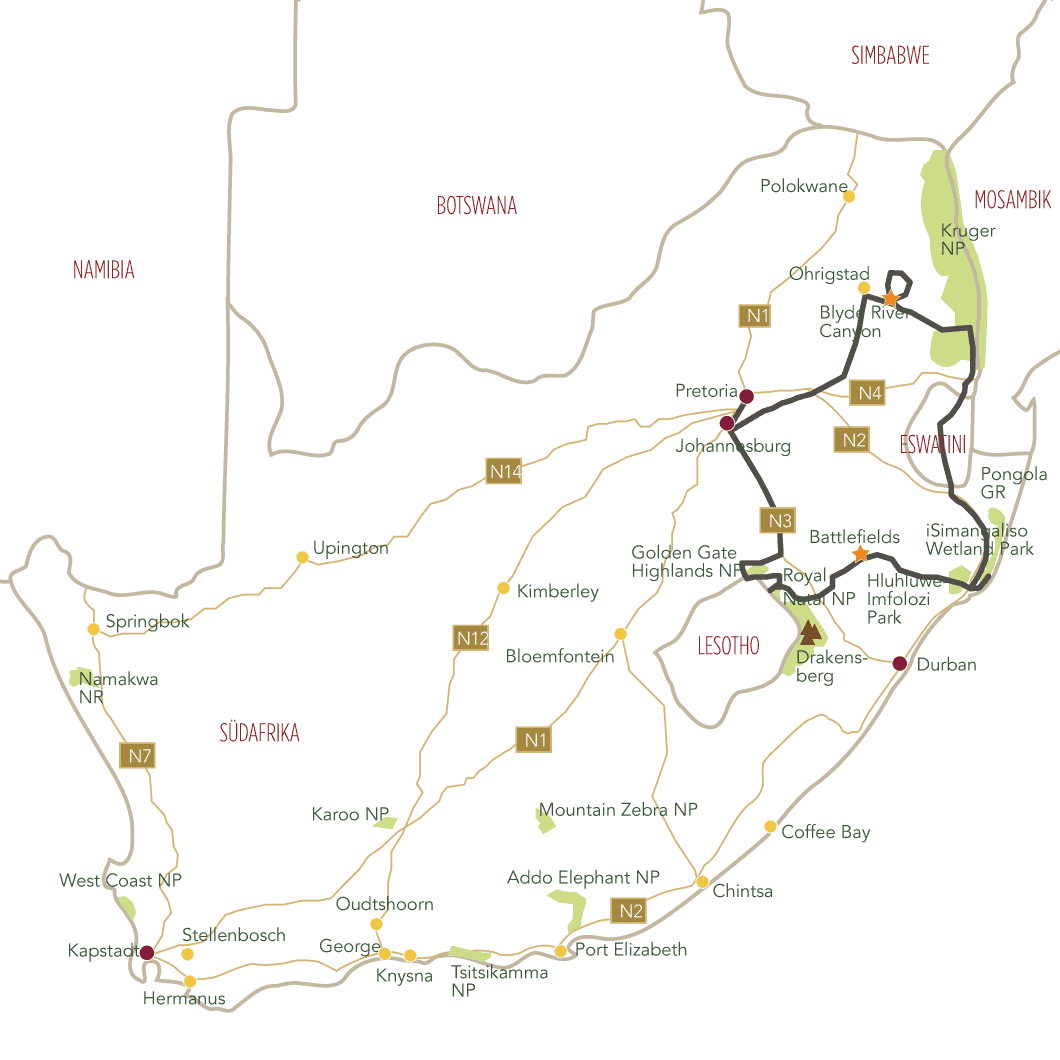 Suedafrika der Norden und Osten