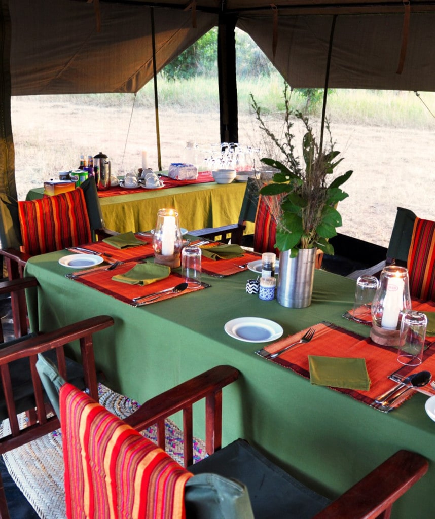 Essenszelt auf mobilen Camping Safaris