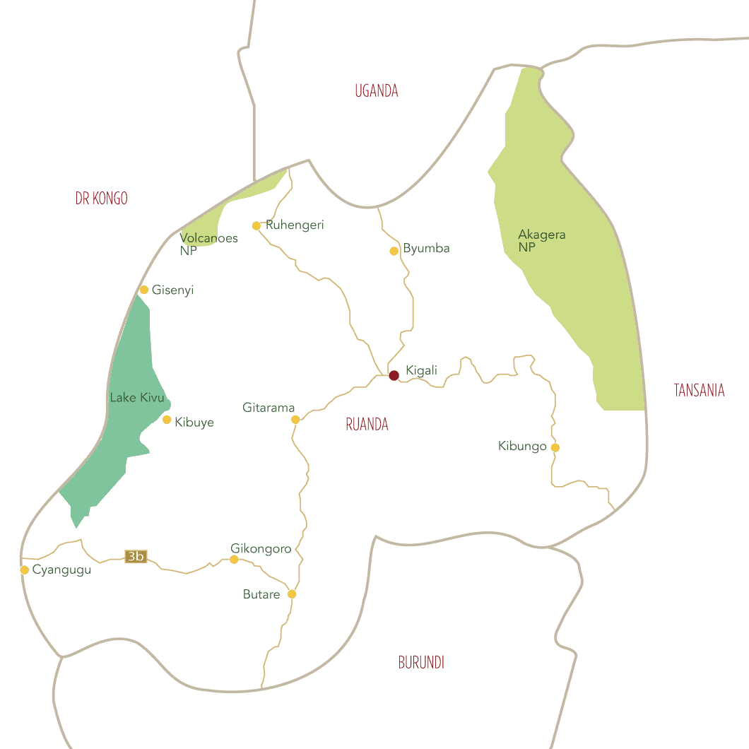 Ruanda Reisen Karte