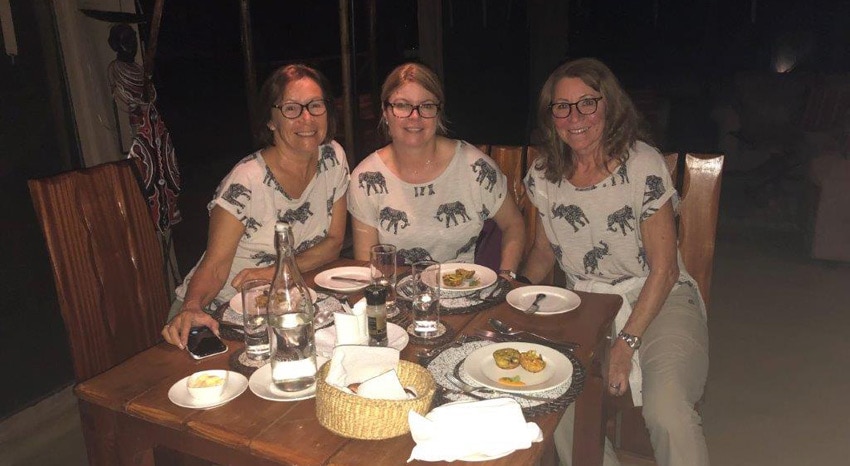 Claudia, Elsbeth und Madeleine auf Kenia Safari