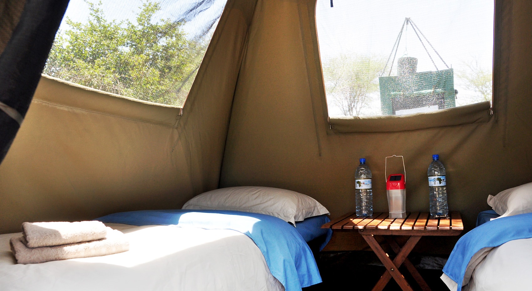 Bett private Camping Safari Tansania